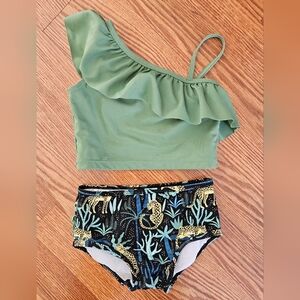 Ruffle Butts Cheetah 2 Piece Bikini Swimsuit 3T